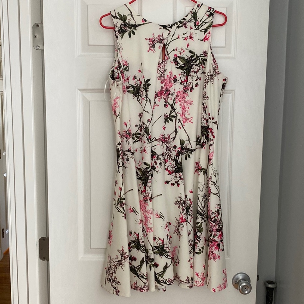 White floral a-line dress